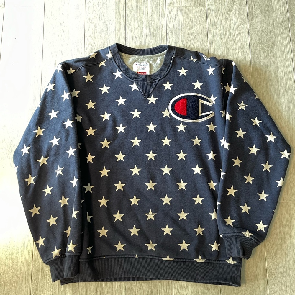 LargeVintage Supreme X champion crewneck sweater.